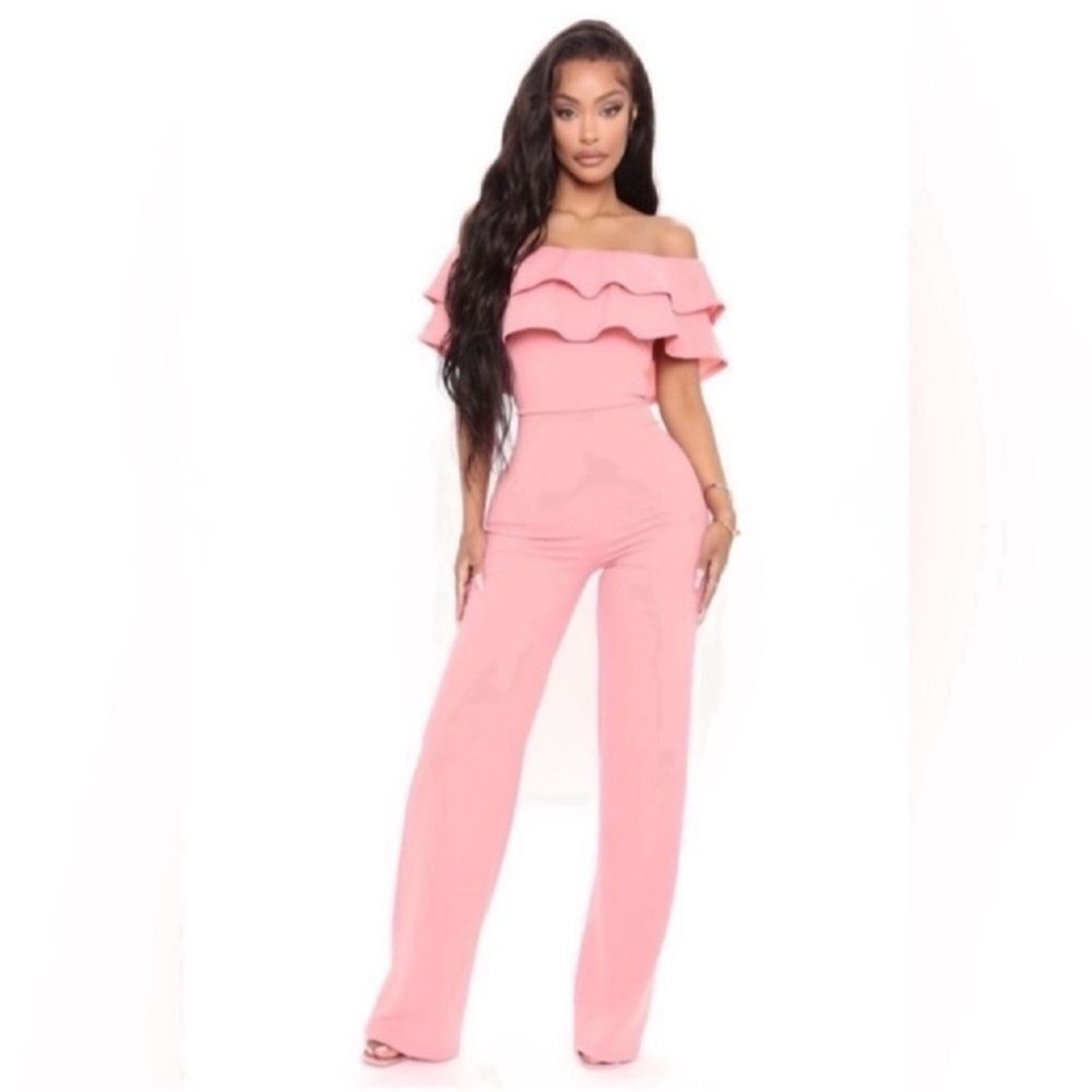 NWT Pink Ruffle Jumpsuit - Pink Size XS
